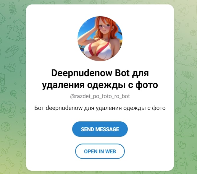 Страница Telegram-бота razdet_po_foto_ro_bot